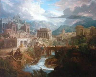 Colossal statue of Zeus in the ancient Greek city of Lebadeia by Joseph Michael Gandy